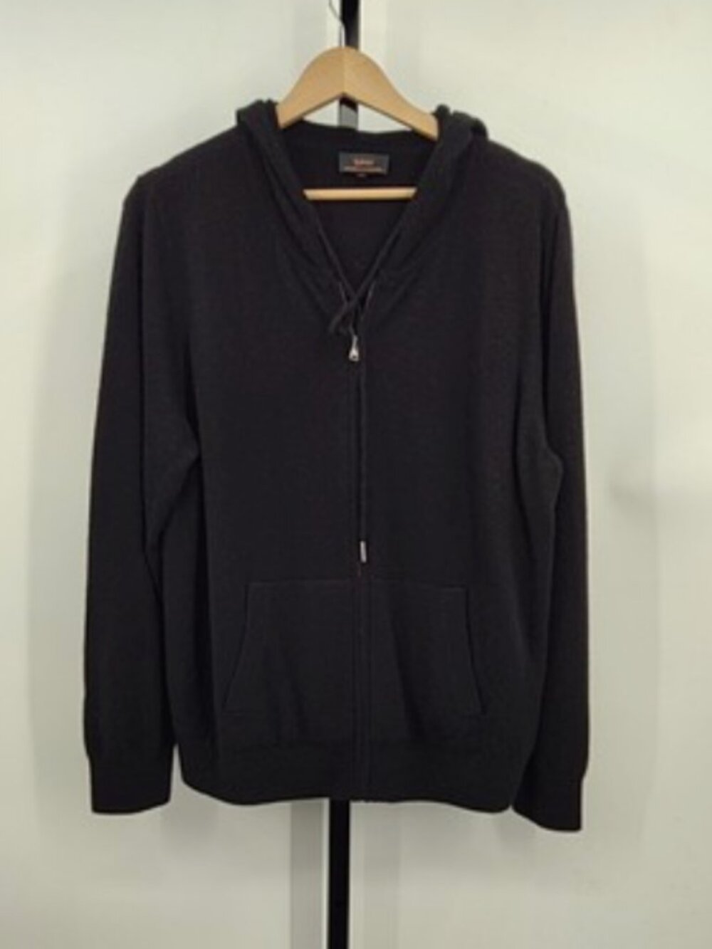 Quince Mongolian Cashmere Zip Up Hoodie in Black Women's XL